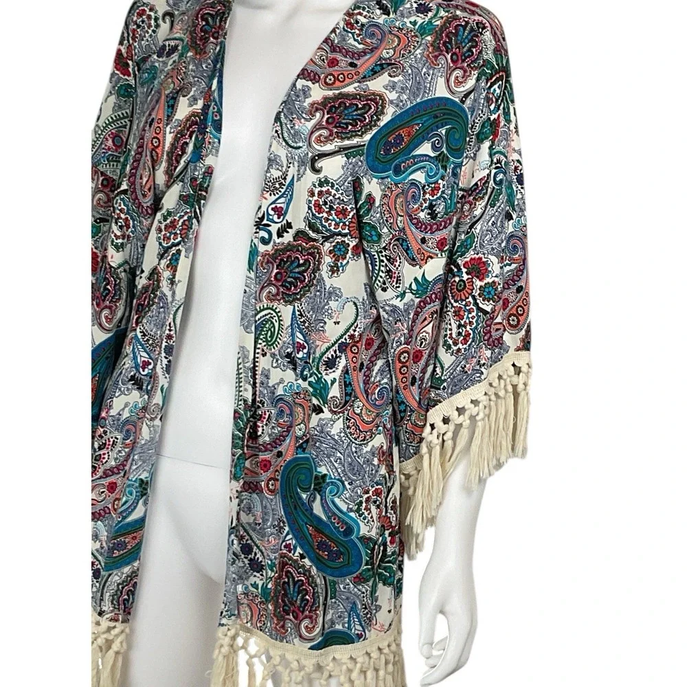 Umgee Boho Paisley Wrap Shawl Fringe Tassel‎ Lightweight Women's  Small / Medium